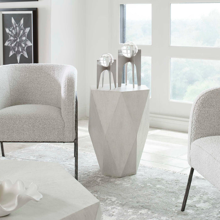 Volker Side Table Fresh White Ceruse-Furniture-Uttermost-Lighting Design Store