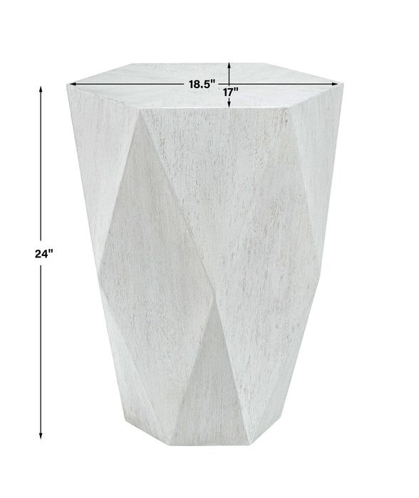 Volker Side Table Fresh White Ceruse-Furniture-Uttermost-Lighting Design Store