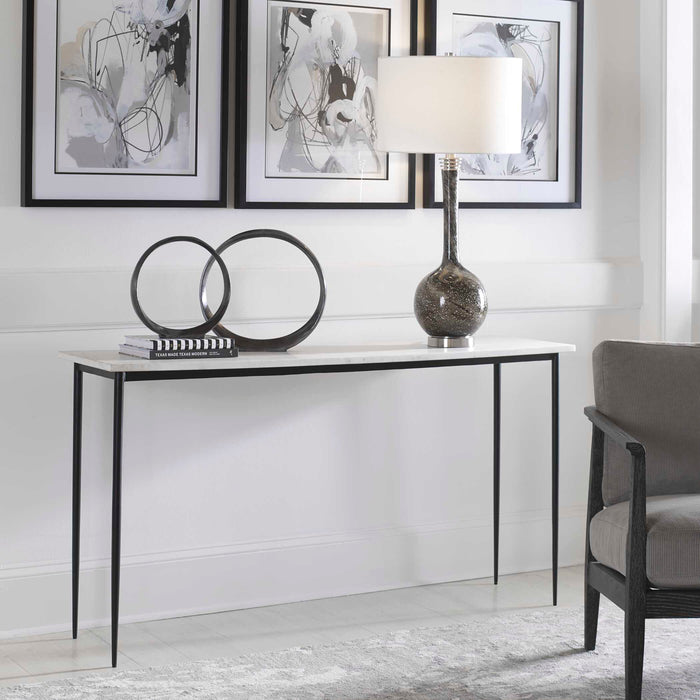 Nightfall Console Table Satin Black-Furniture-Uttermost-Lighting Design Store