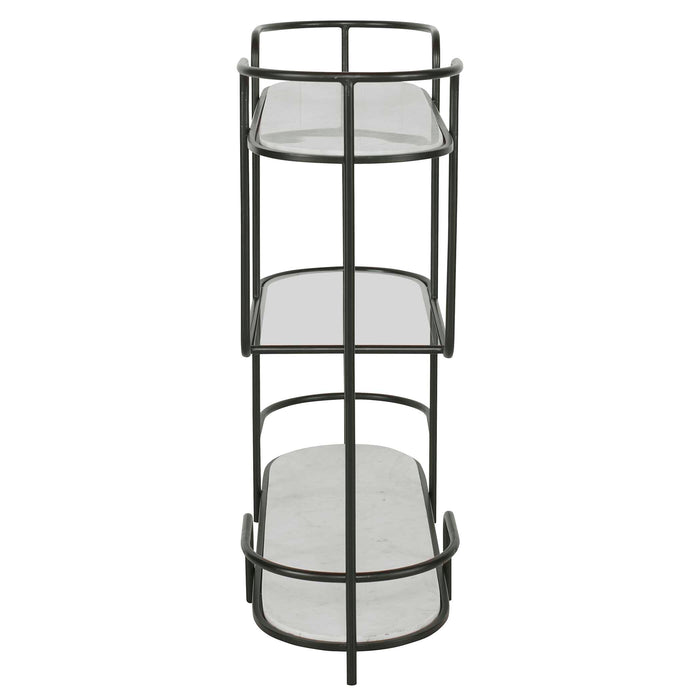 Trolley Bar Bar Console Satin Black-Furniture-Uttermost-Lighting Design Store