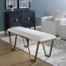 Farrah Bench Antique Gold Leaf-Furniture-Uttermost-Lighting Design Store