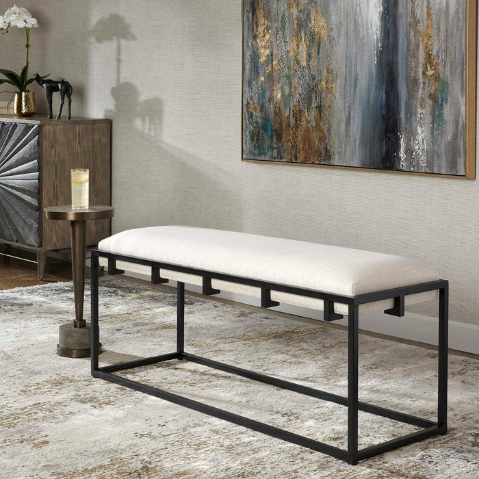 Paradox Bench Matte Black-Furniture-Uttermost-Lighting Design Store