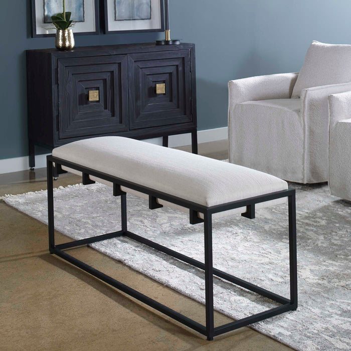 Paradox Bench Matte Black-Furniture-Uttermost-Lighting Design Store