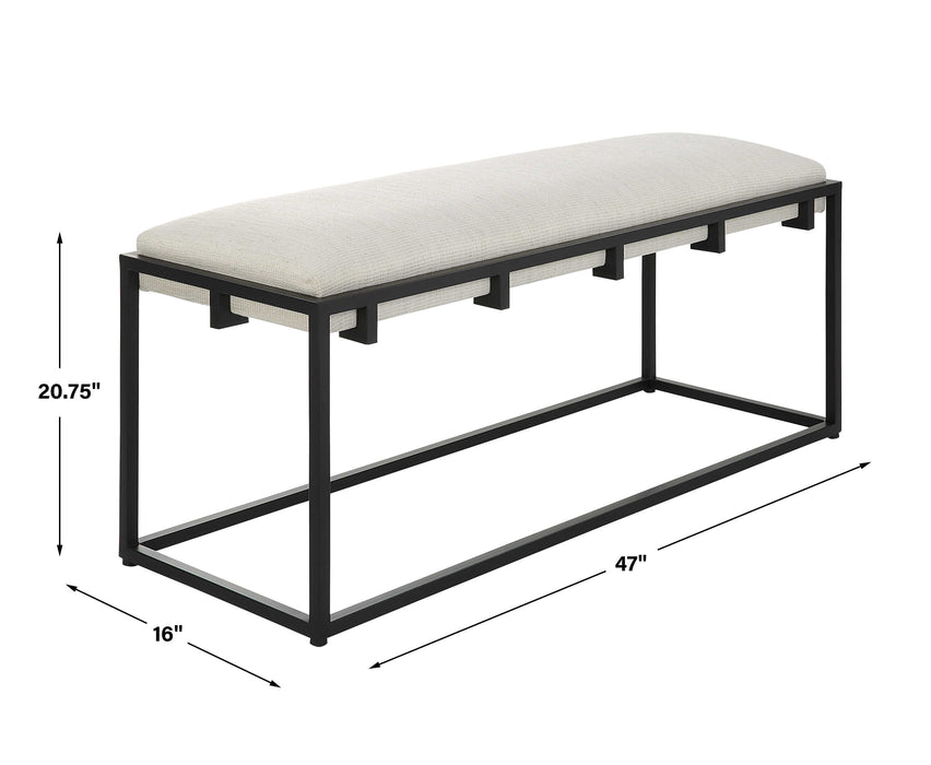 Paradox Bench Matte Black-Furniture-Uttermost-Lighting Design Store