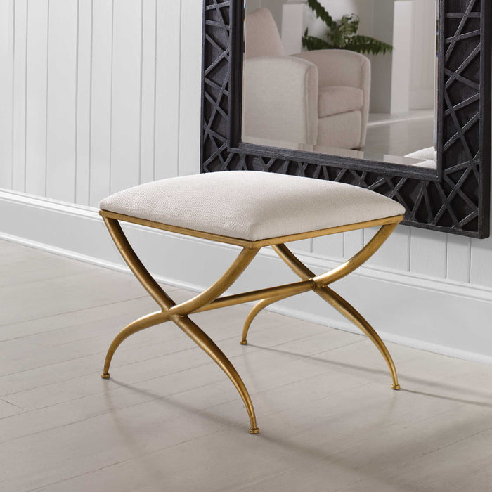 Crossing Bench Gold Leaf-Furniture-Uttermost-Lighting Design Store