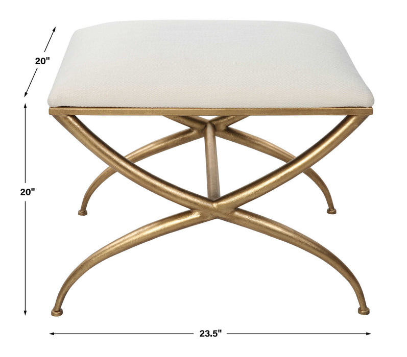 Crossing Bench Gold Leaf-Furniture-Uttermost-Lighting Design Store