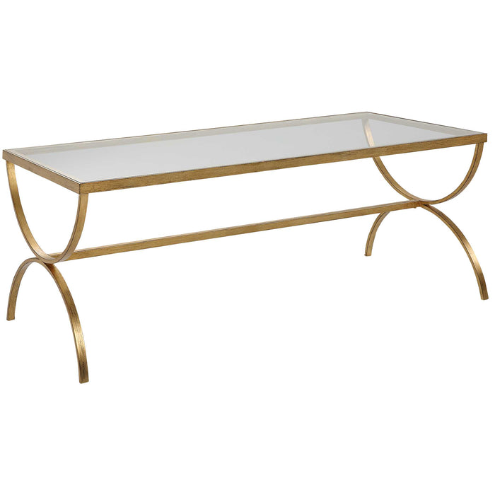 Crescent Coffee Table Antiqued Gold-Furniture-Uttermost-Lighting Design Store
