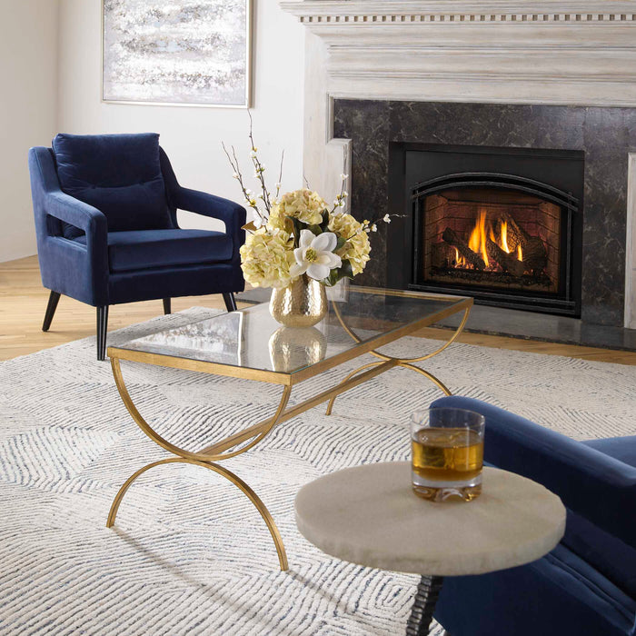 Crescent Coffee Table Antiqued Gold-Furniture-Uttermost-Lighting Design Store