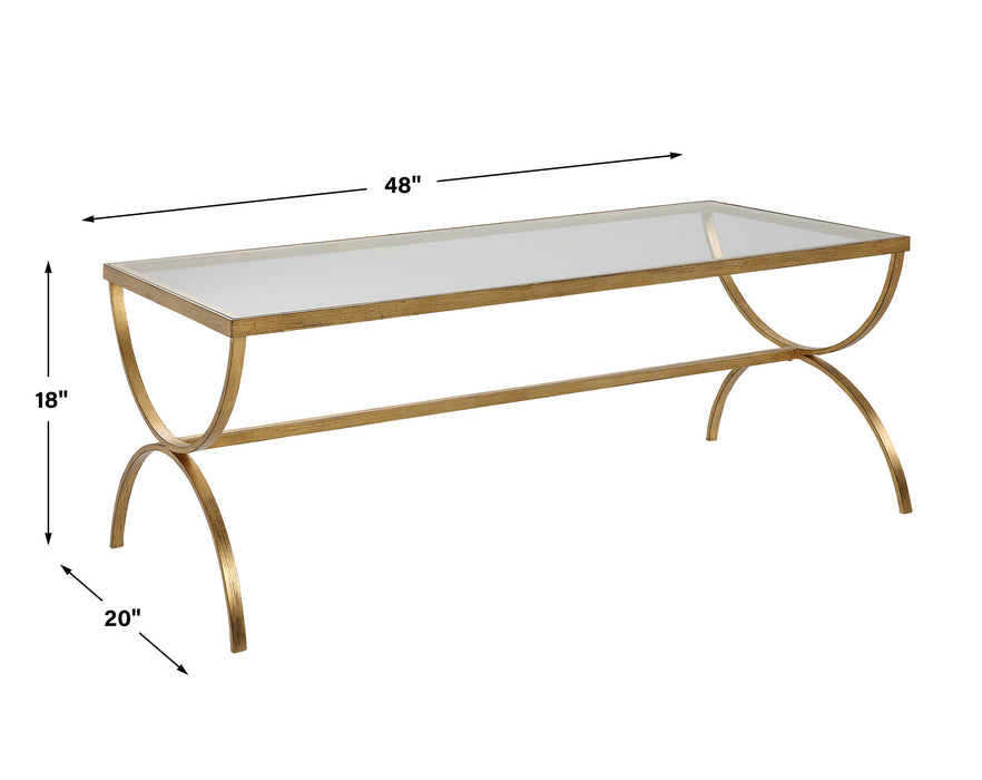Crescent Coffee Table Antiqued Gold-Furniture-Uttermost-Lighting Design Store
