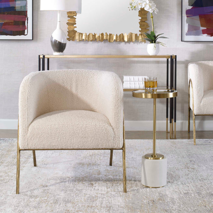 Jacobsen Accent Chair Aged Gold-Furniture-Uttermost-Lighting Design Store