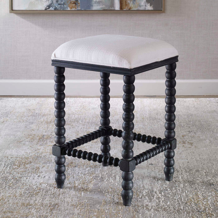 Pryce Counter Stool Black-Furniture-Uttermost-Lighting Design Store