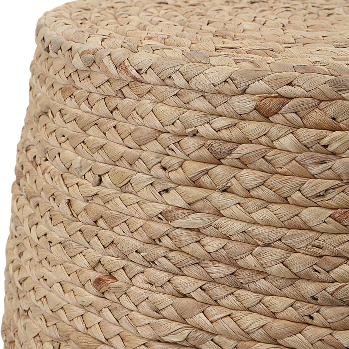 Resort Accent Stool Natural Braided Straw-Furniture-Uttermost-Lighting Design Store