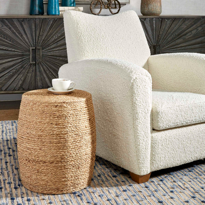 Resort Accent Stool Natural Braided Straw-Furniture-Uttermost-Lighting Design Store