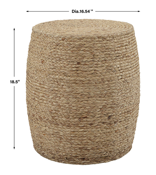 Resort Accent Stool Natural Braided Straw-Furniture-Uttermost-Lighting Design Store