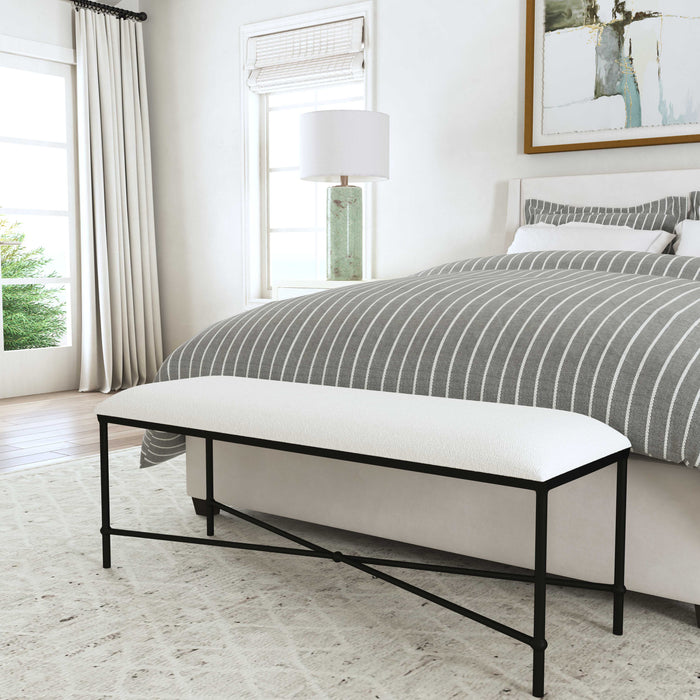 Avenham Bench Aged Black-Furniture-Uttermost-Lighting Design Store