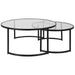 Rhea Nesting Coffee Tables S/2 Satin Black-Furniture-Uttermost-Lighting Design Store
