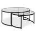 Rhea Nesting Coffee Tables S/2 Satin Black-Furniture-Uttermost-Lighting Design Store