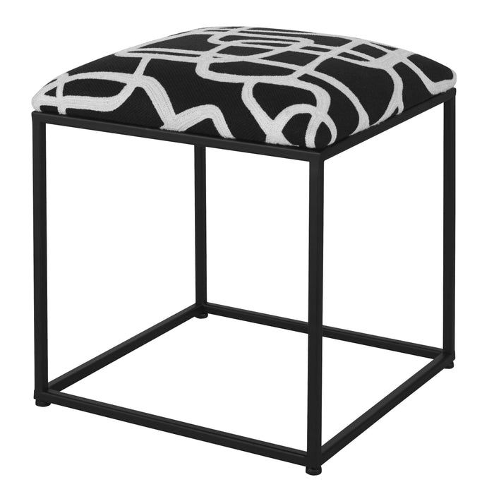 Twists And Turns Accent Stool Matte Black-Furniture-Uttermost-Lighting Design Store