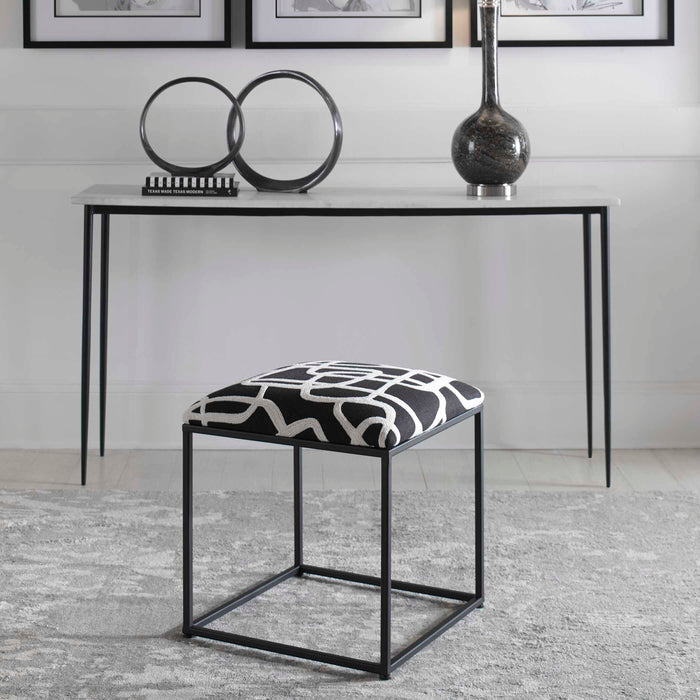Twists And Turns Accent Stool Matte Black-Furniture-Uttermost-Lighting Design Store