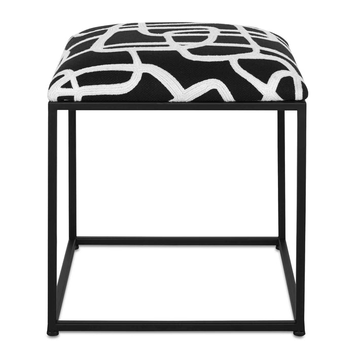 Twists And Turns Accent Stool Matte Black-Furniture-Uttermost-Lighting Design Store