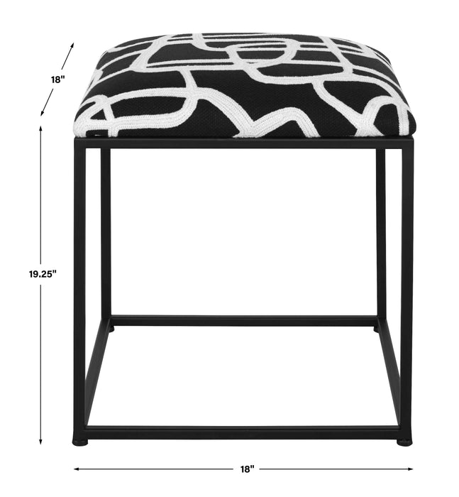 Twists And Turns Accent Stool Matte Black-Furniture-Uttermost-Lighting Design Store