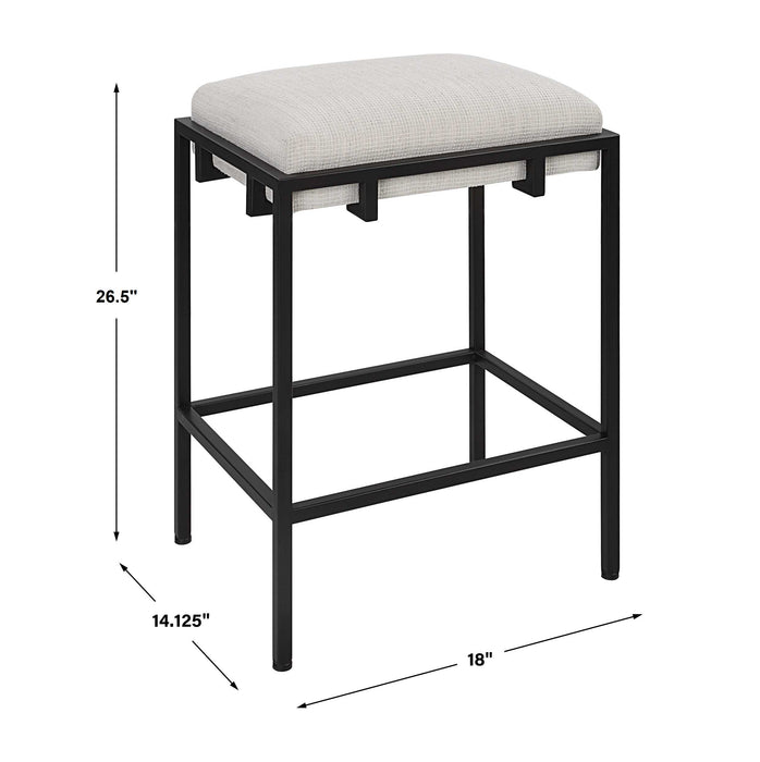 Paradox Counter Stool Matte Black Iron-Furniture-Uttermost-Lighting Design Store