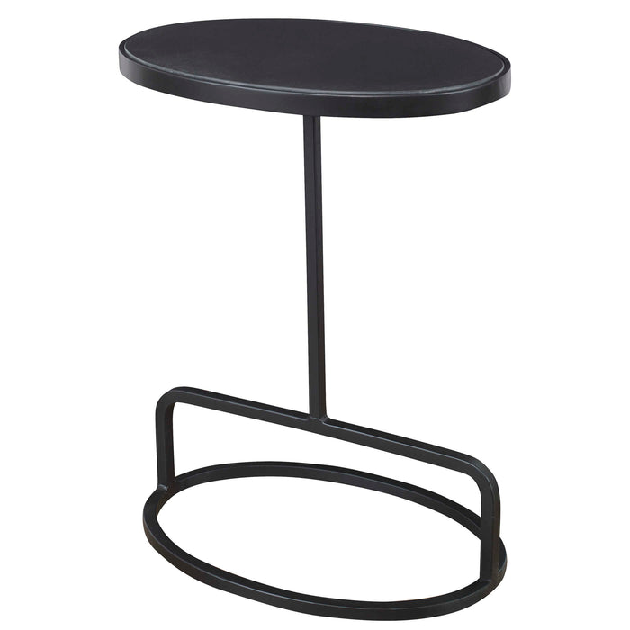 Jessenia Accent Table Satin Black-Furniture-Uttermost-Lighting Design Store