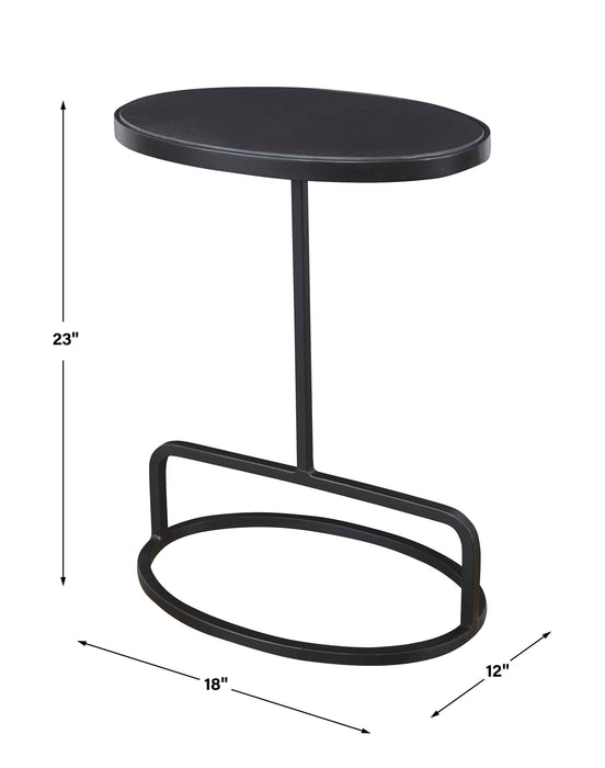 Jessenia Accent Table Satin Black-Furniture-Uttermost-Lighting Design Store