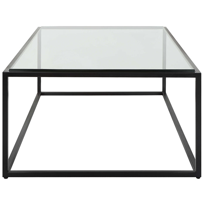 Bravura Coffee Table Satin Black-Furniture-Uttermost-Lighting Design Store