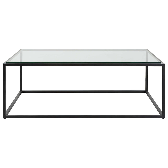 Bravura Coffee Table Satin Black-Furniture-Uttermost-Lighting Design Store