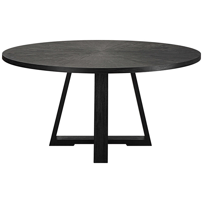 Gidran Dining Table Charcoal Black-Furniture-Uttermost-Lighting Design Store