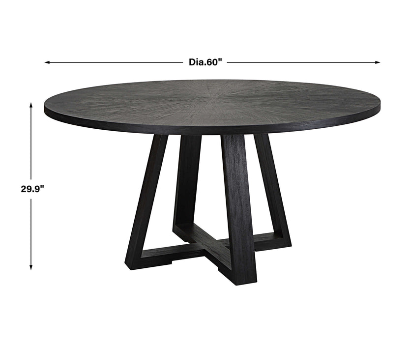 Gidran Dining Table Charcoal Black-Furniture-Uttermost-Lighting Design Store
