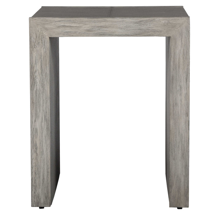 Aerina End Table Aged White-Furniture-Uttermost-Lighting Design Store