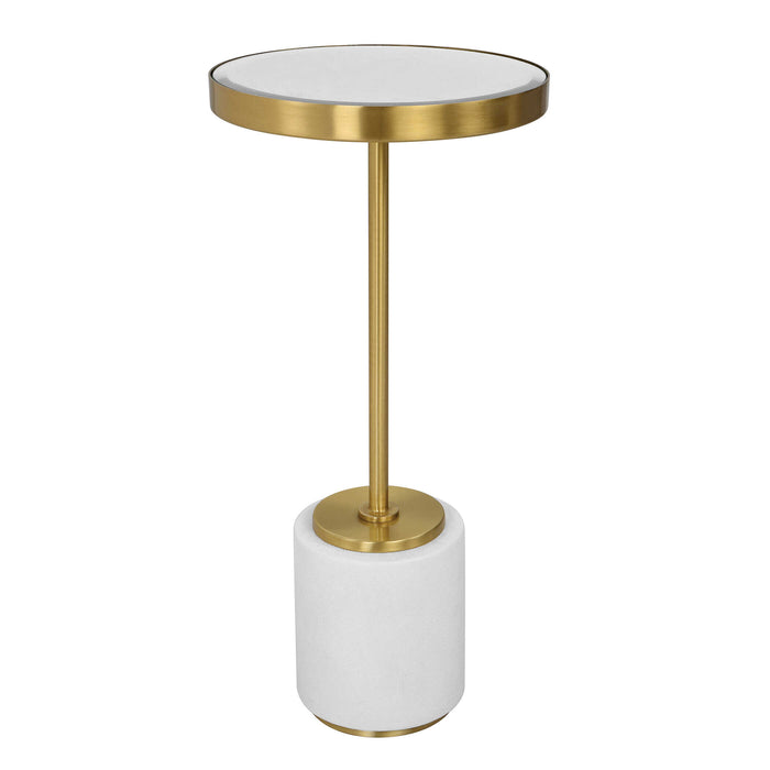 Laurier Drink Table Brushed Brass-Furniture-Uttermost-Lighting Design Store