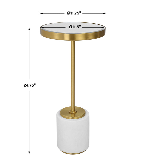 Laurier Drink Table Brushed Brass-Furniture-Uttermost-Lighting Design Store