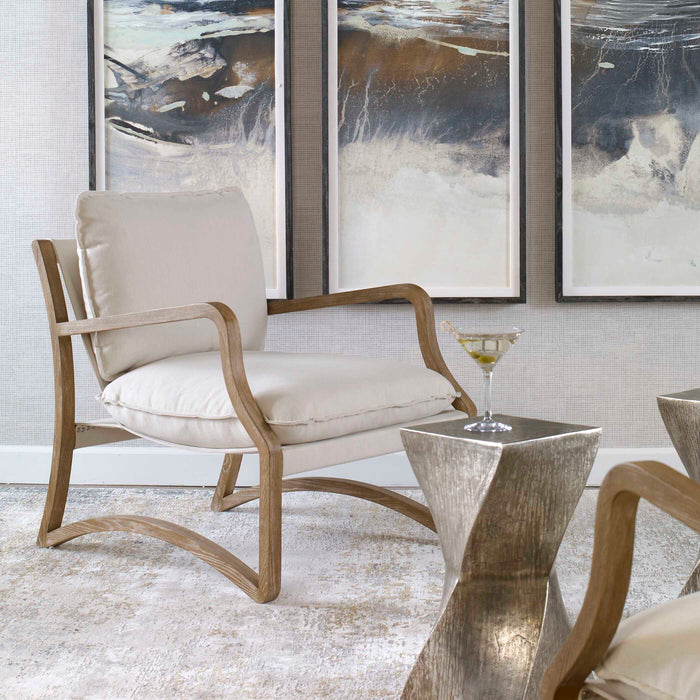 Melora Accent Chair Solid Oak-Furniture-Uttermost-Lighting Design Store