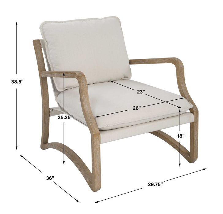 Melora Accent Chair Solid Oak-Furniture-Uttermost-Lighting Design Store