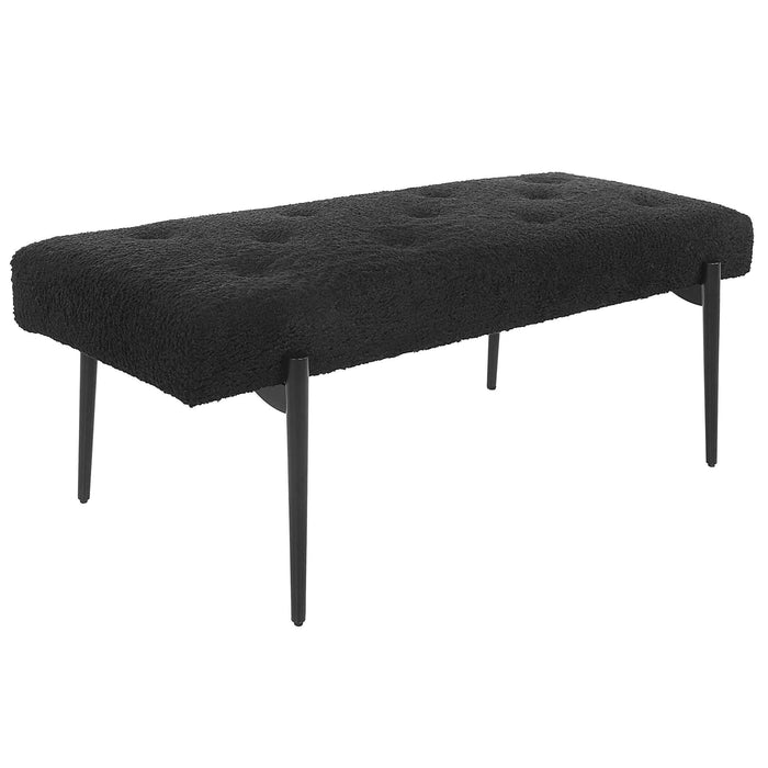 Olivier Bench Satin Black-Furniture-Uttermost-Lighting Design Store