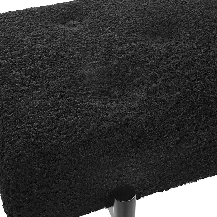 Olivier Bench Satin Black-Furniture-Uttermost-Lighting Design Store