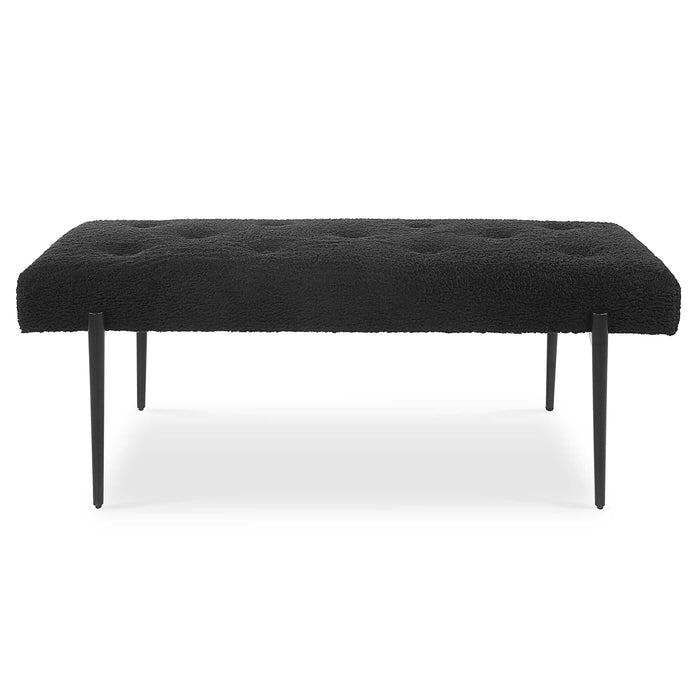 Olivier Bench Satin Black-Furniture-Uttermost-Lighting Design Store