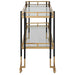 Kentmore Bar Cart Matte Black And Brushed Gold-Furniture-Uttermost-Lighting Design Store