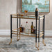 Kentmore Bar Cart Matte Black And Brushed Gold-Furniture-Uttermost-Lighting Design Store