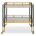 Kentmore Bar Cart Matte Black And Brushed Gold-Furniture-Uttermost-Lighting Design Store