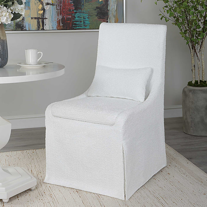 Coley Armless Chair White-Furniture-Uttermost-Lighting Design Store