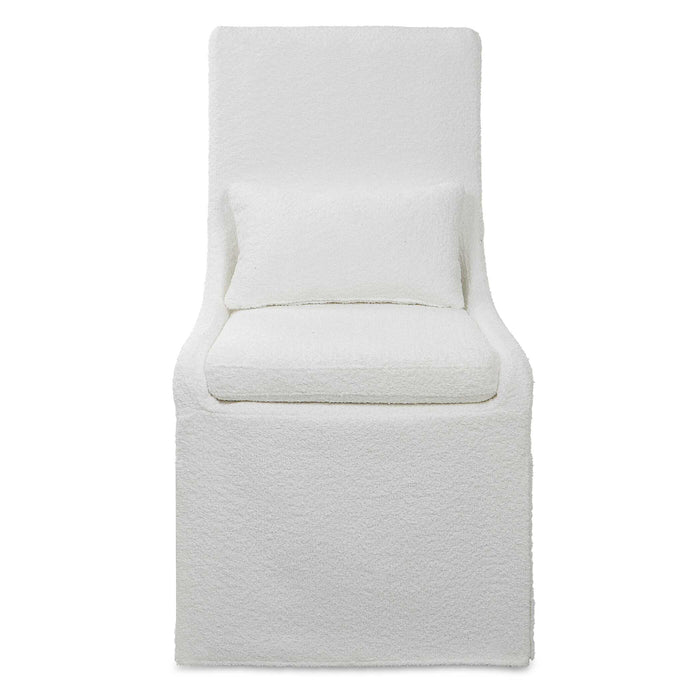 Coley Armless Chair White-Furniture-Uttermost-Lighting Design Store