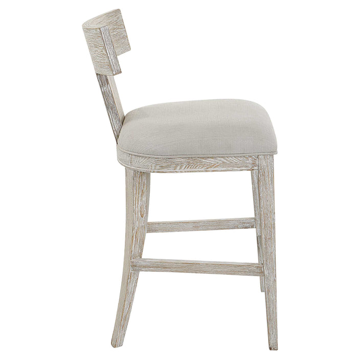 Idris Counter Stool Whitewashed-Furniture-Uttermost-Lighting Design Store