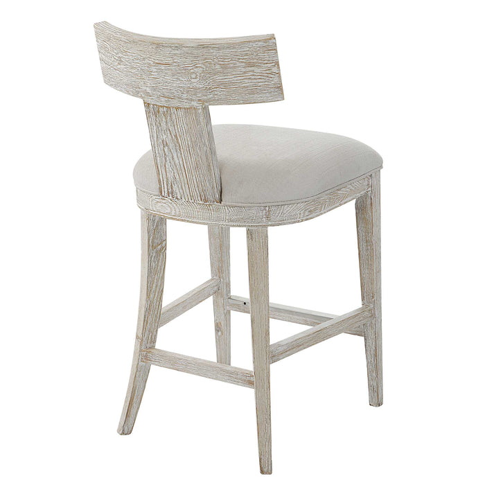 Idris Counter Stool Whitewashed-Furniture-Uttermost-Lighting Design Store