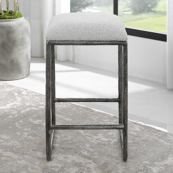 Brisbane Counter Stool Distressed Charcoal-Furniture-Uttermost-Lighting Design Store
