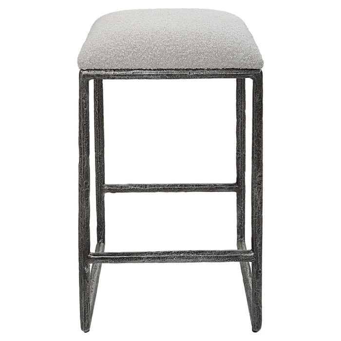 Brisbane Counter Stool Distressed Charcoal-Furniture-Uttermost-Lighting Design Store