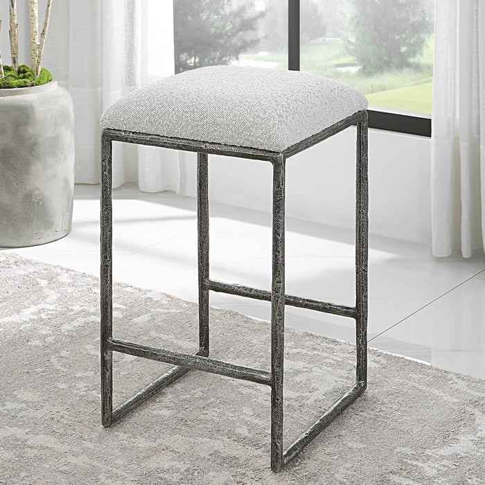 Brisbane Counter Stool Distressed Charcoal-Furniture-Uttermost-Lighting Design Store